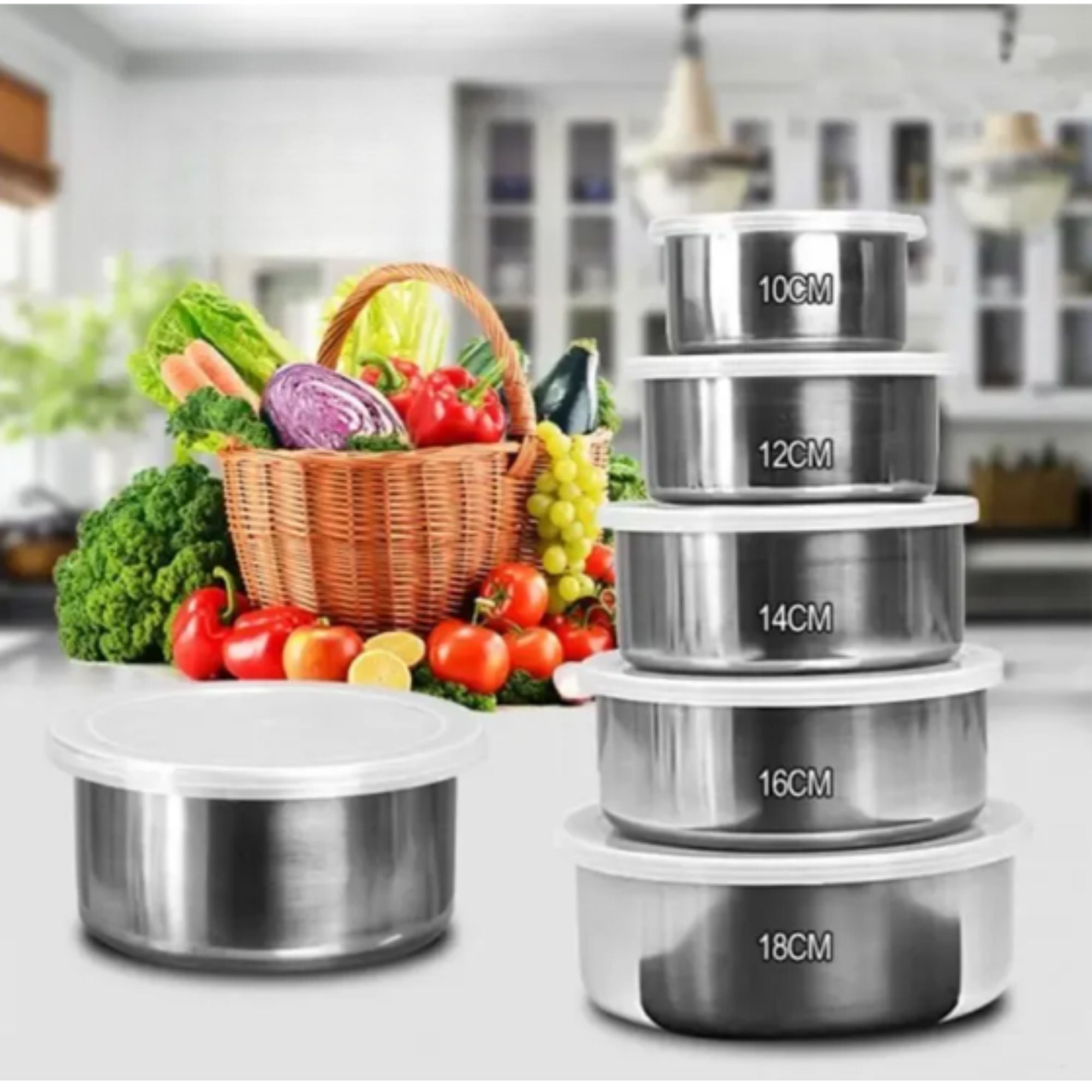Set de 5 Bowls de Acero Inoxidable