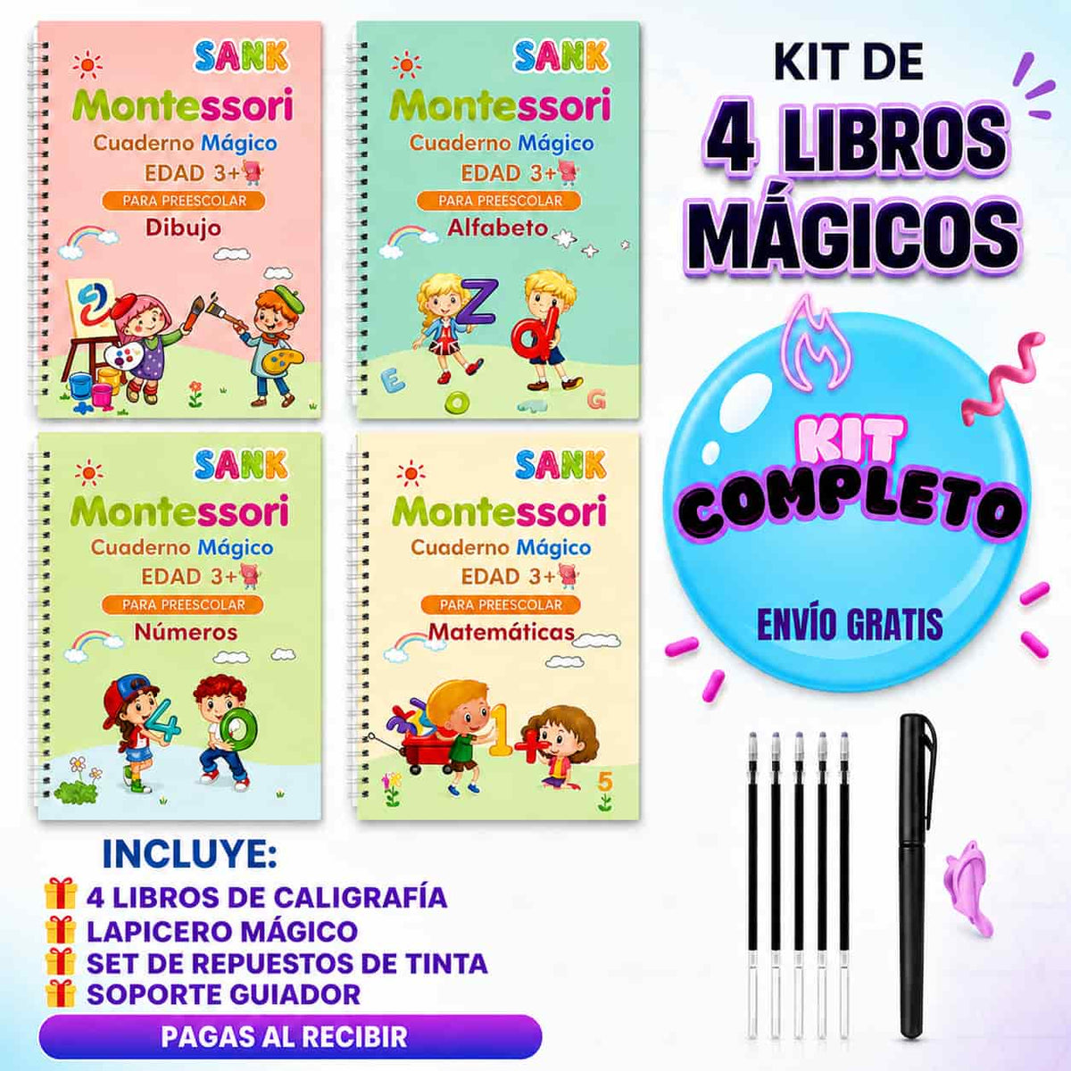 KIT DE CALIGRAFIA MAGIC X4